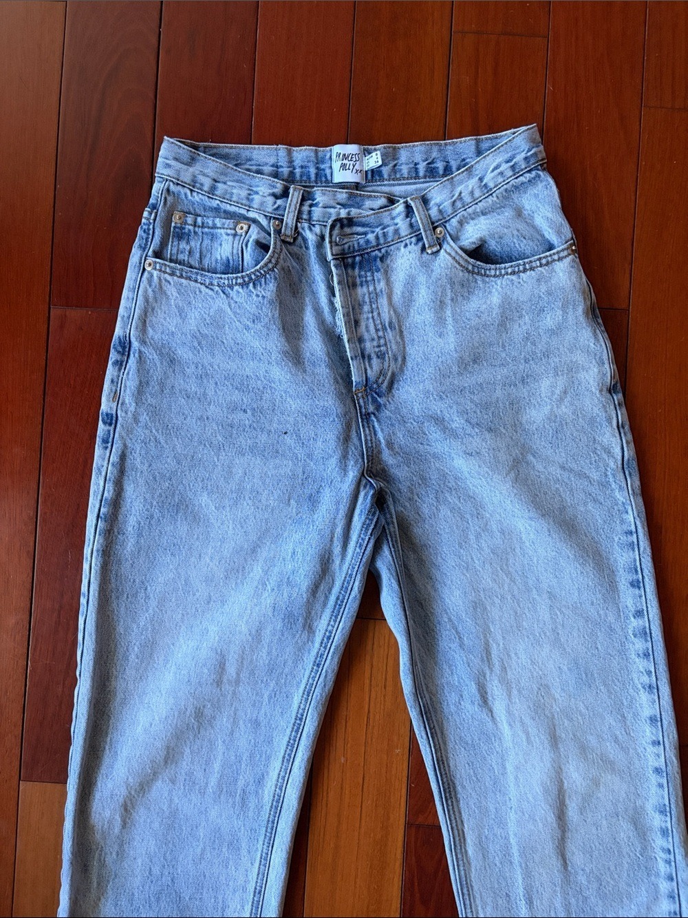 Princess Polly Light Blue Relaxed Jeans